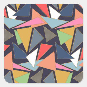 Sticker Carré Triangle coloré de l'or contemporain moderne