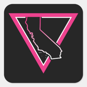 Sticker Carré triangle rose californie