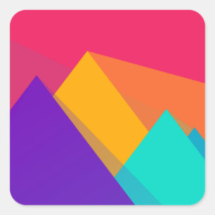 Sticker Carré Triangles et pyramides géométriques de couleurs vi