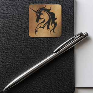 Sticker Carré Tribal Stone Unicorn