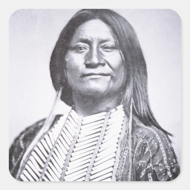 Sticker Carré Tribesman Comanche, 1872 (photo b/w) (Devant)