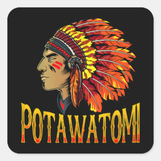 Sticker Carré Tribu Potawatomi Amérindienne Potawatomi Herita