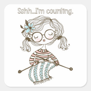 Sticker Carré Tricot de coeur Knit Fournit un compteur de point