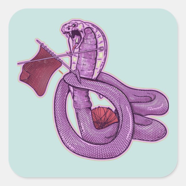 Sticker Carré Tricot de serpent (Devant)