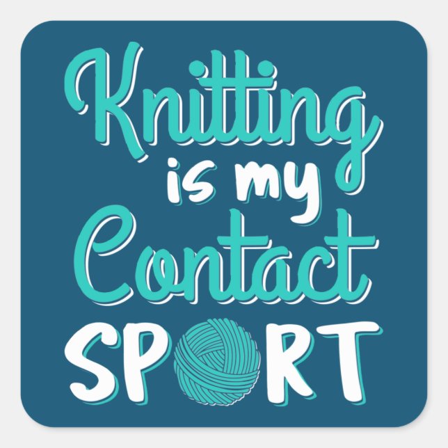 Sticker Carré Tricot Est Mon Contact Sport (Devant)