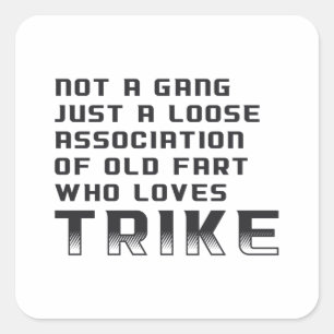 Sticker Carré Triker Moto Trike Trikers Tricycle Funny Vintage