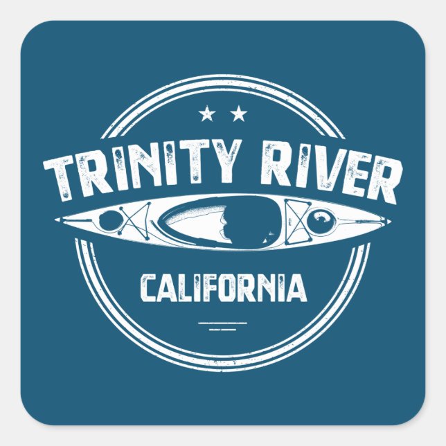 Sticker Carré Trinity River California Kayak (Devant)