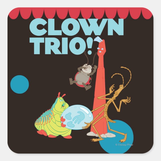 Sticker Carré Trio de clowns ! (Devant)