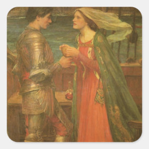 Sticker Carré Tristan et Iseult par John William Waterhouse