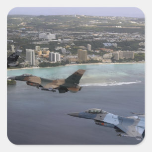 Sticker Carré Trois Faucons F-16 volent en formation