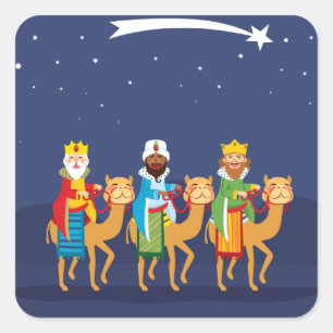 Sticker Carré Trois Sages Hommes À Chameau