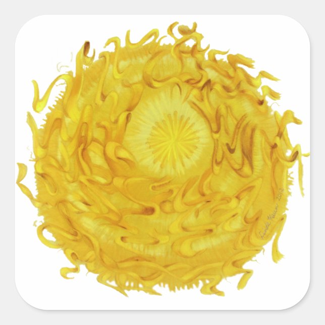 Sticker Carré Troisième art de guérison de Chakra #3 (Devant)