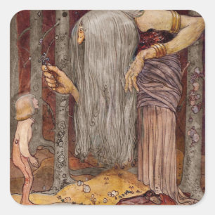 Sticker Carré Troll Offering a Little Branch