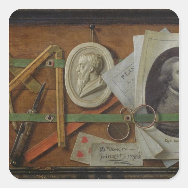 Sticker Carré Trompe l'Oeil, 1785 (Devant)
