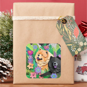 Sticker Carré TROPIC TANGO CHOUX noir rouge