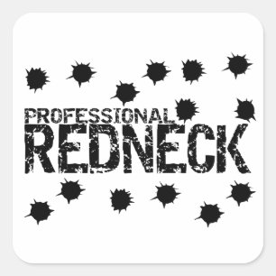Sticker Carré Trou à puces Redneck professionnel