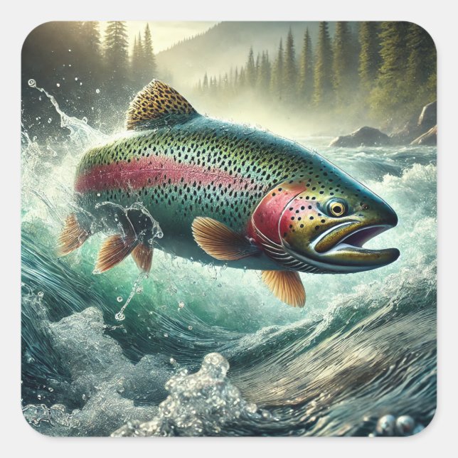 Sticker Carré Trout Illustration  (Devant)