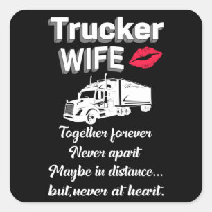 Sticker Carré Truckers Femme Amour Camion Conducteur Truckers Id