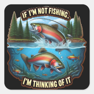 Sticker Carré Truite arc-en-ciel Un poisson vibre saute de l'eau