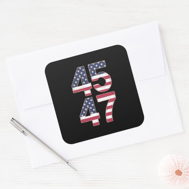 Sticker Carré Trump 2024 45 47 (Enveloppe)