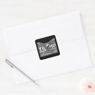 Sticker Carré TRUMP 2024 avec un aigle