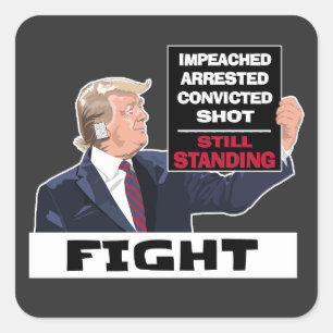Sticker Carré Trump 2024 Lutte Contre L'Élection Présidentielle