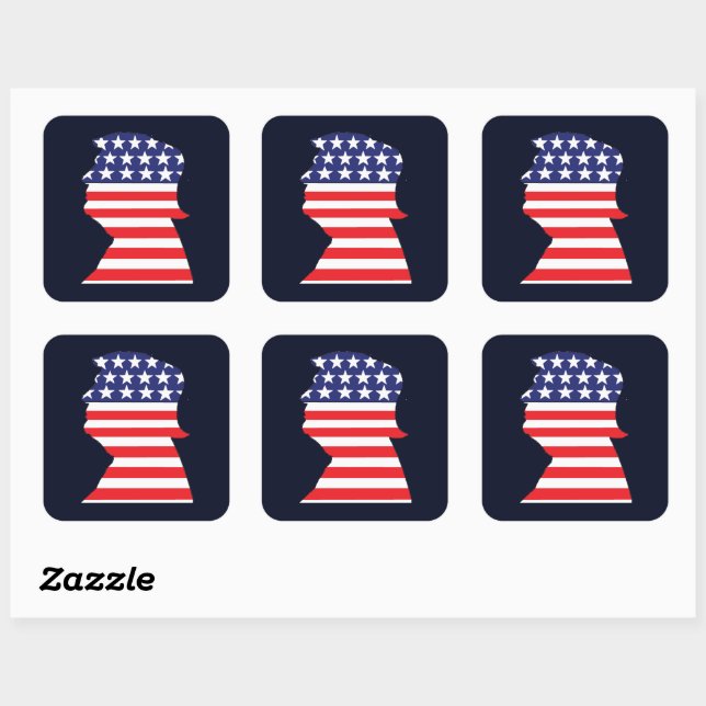 Sticker Carré Trump 2024 Silhouette (Feuille)