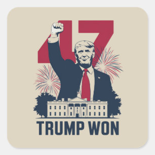 Sticker Carré Trump a encore gagné élection 2024 président 47e 