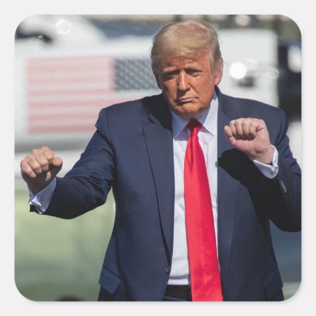 Sticker Carré Trump Dance Funny (Devant)