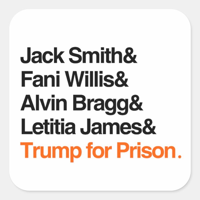 Sticker Carré Trump en prison (Devant)
