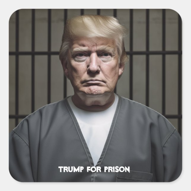 Sticker Carré Trump en prison Trump en prison (Devant)