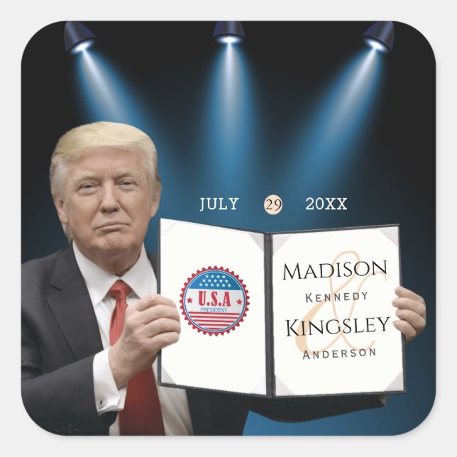 Sticker Carré Trump le plus grand Mariage Extraordinaire (Devant)