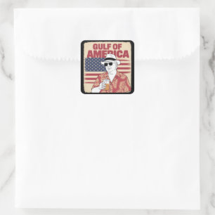Sticker Carré Trump, le président Trump de l'Amérique du Golfe d