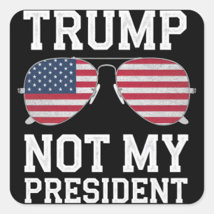 Sticker Carré Trump, pas mon président contre Trump