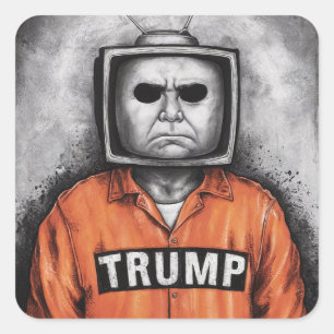 Sticker Carré Trump, prisonnier en chef de la télévision