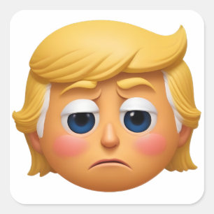 Sticker Carré Trump Sad Emoji