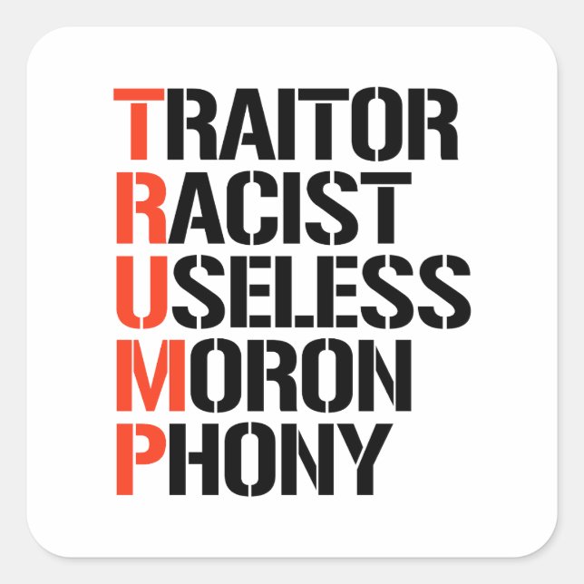 Sticker Carré Trump Traitor (Devant)