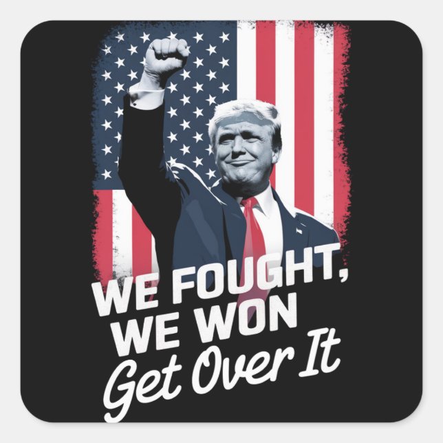 Sticker Carré Trump va s'en remettre à Trump Victory 47e Préside (Devant)