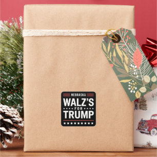 Sticker Carré Trump Vance Walz pour Trump Nebraska