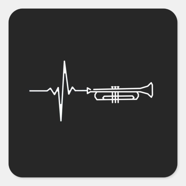 Sticker Carré Trumpet Hearbeat (Devant)