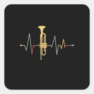 Sticker Carré Trumpet Hearbeat