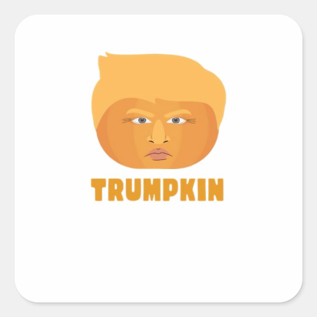 Sticker Carré Trumpkin Citrouille Funny Halloween Design classiq (Devant)