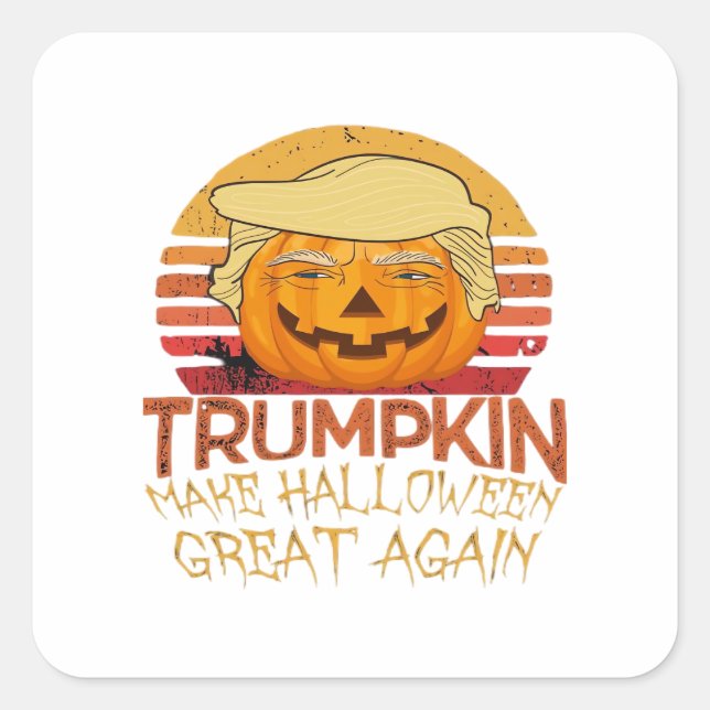 Sticker Carré Trumpkin Halloween Funny Classic (Devant)