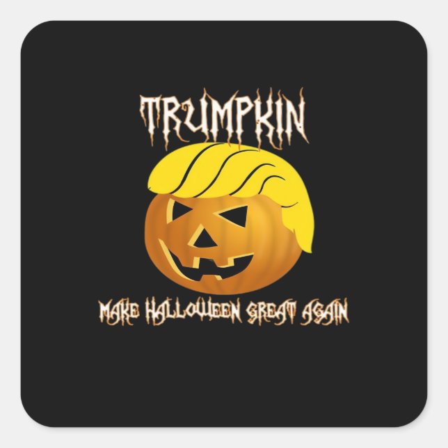 Sticker Carré Trumpkin Make Halloween Great Again (Devant)