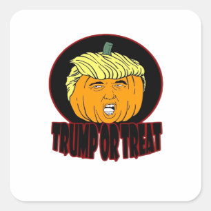 Sticker Carré Trumpkin Ou Treat Halloween Trumpkin Trump Trick O
