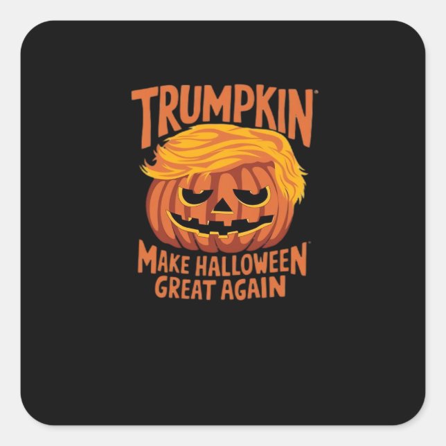 Sticker Carré Trumpkin rendre à l'Amérique Halloween grande à no (Devant)
