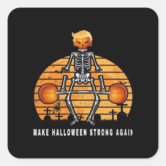 Sticker Carré Trumpkin Rendre Halloween à nouveau Fitness Fitny (Devant)