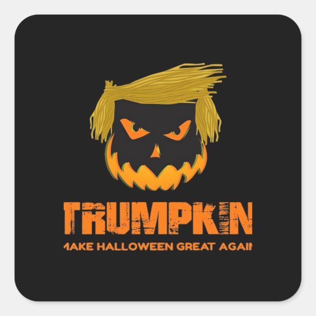 Sticker Carré Trumpkin, Rendre Halloween grand à nouveau classiq (Devant)