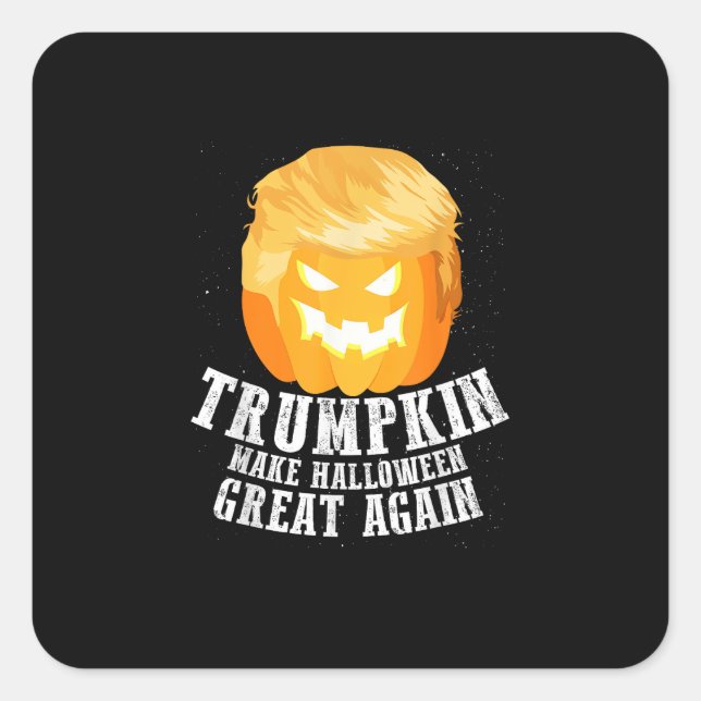 Sticker Carré Trumpkin rendre Halloween grand encore costume - F (Devant)