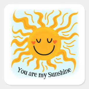 Sticker Carré Tu es mon soleil ensemble mignon d'autocollants
